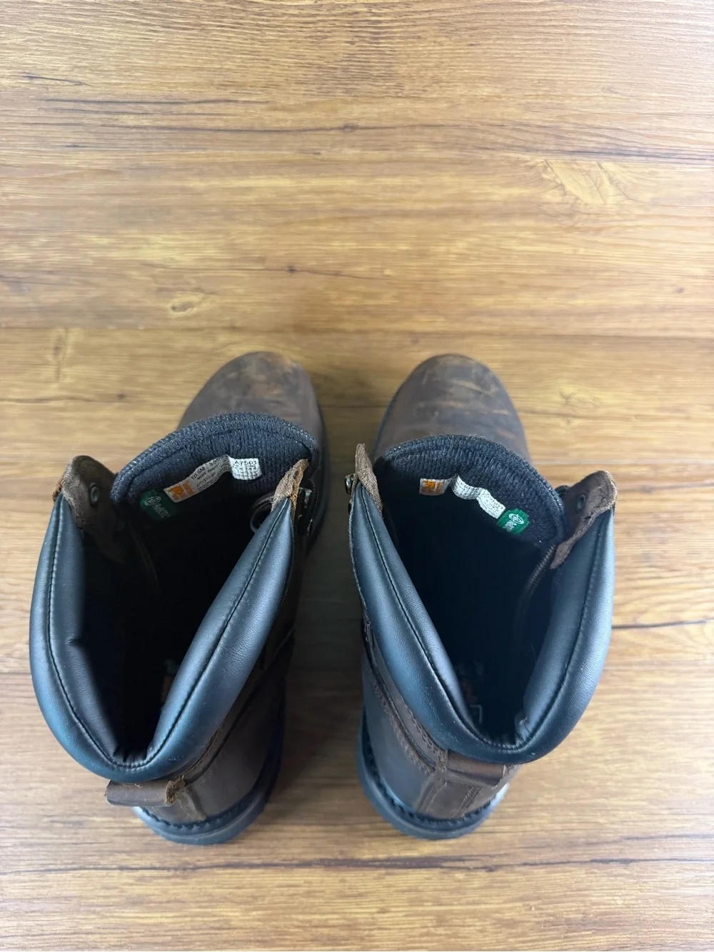 Timberland PRO Pit Boss Steel Toe Work Boots Brown Leather Mens 10.5 Shoes